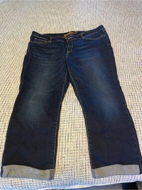 Arizona Jean Company Dark Blue Boyfriend Jeans with Cropped Leg
